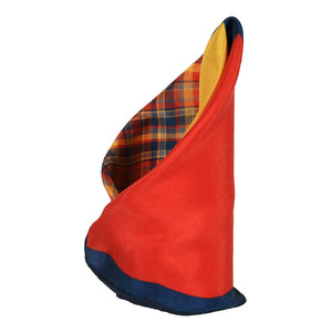Chokore Chokore Four-in-One Red & Yellow Silk Pocket Square from the Plaids Line Chokore Four-in-One Red & Yellow Silk Pocket Square from the Plaids Line 