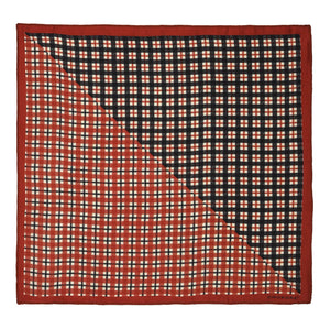 Chokore Chokore Pocket square in Two-in-One red and black from the Plaids line Chokore Pocket square in Two-in-One red and black from the Plaids line 