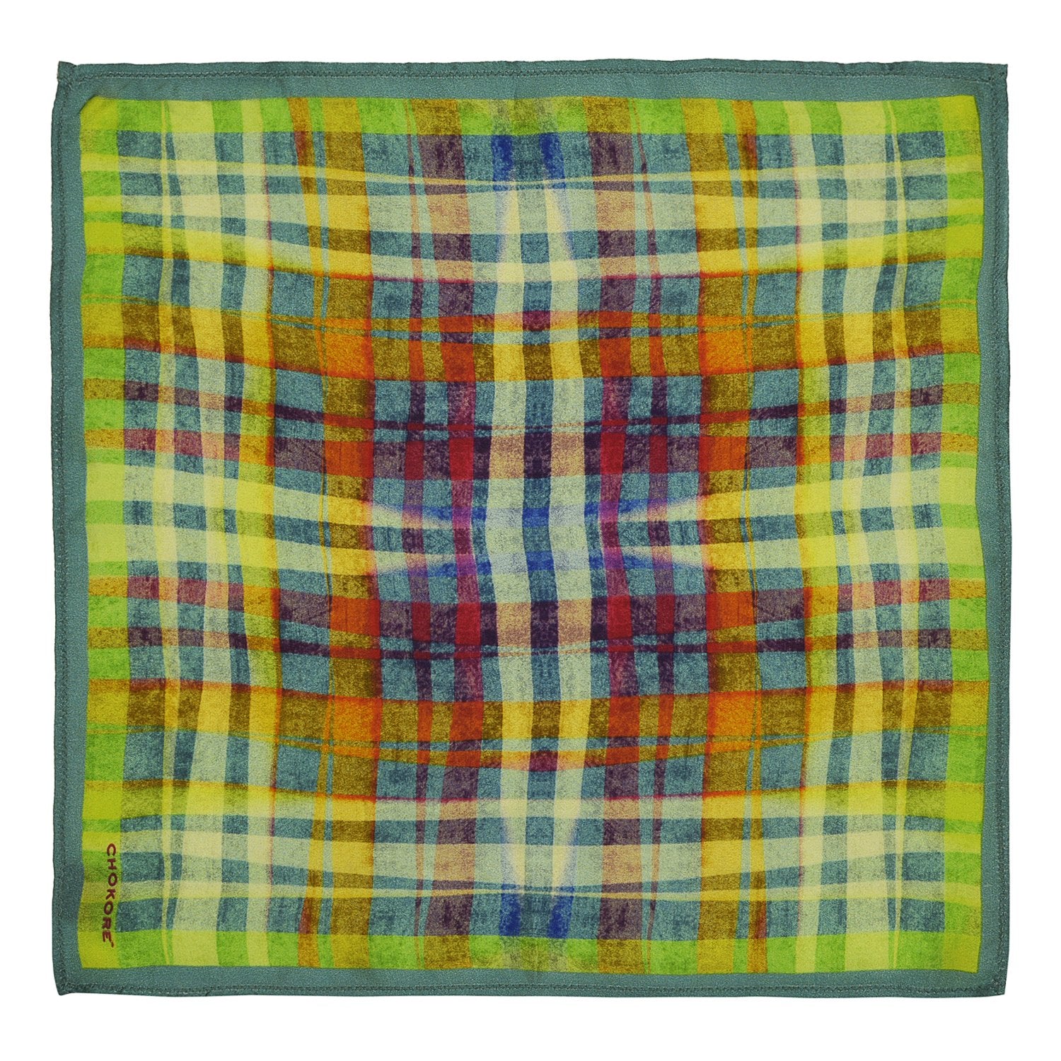 Chokore Multicolor Silk Pocket Square from the Plaids Line