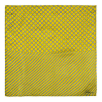 Chokore Chokore 2-in-1 Yellow & Light Grey Silk Pocket Square