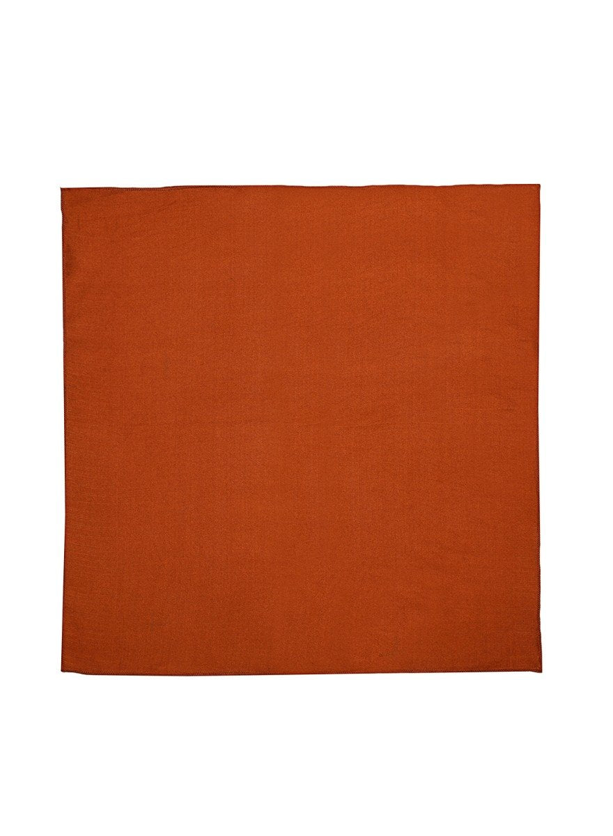 Chokore Red & Orange Tartan tie & Orange color silk pocket square set