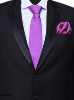 Chokore Chokore Purple color silk tie & Magenta & PurpleSilk  Pocket Square set