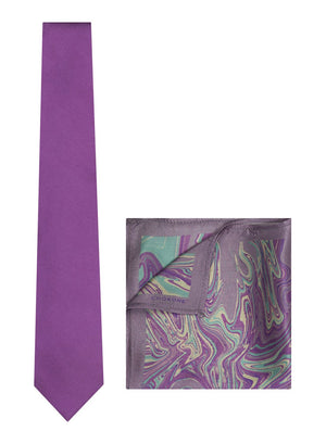 Chokore Chokore Deep Purple color Silk Tie & Purple Silk Pocket Square set Chokore Deep Purple color Silk Tie & Purple Silk Pocket Square set 
