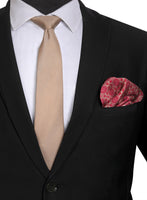 Chokore Chokore Beige color Plain Silk Tie & Wine Pink & Beige silk pocket square set