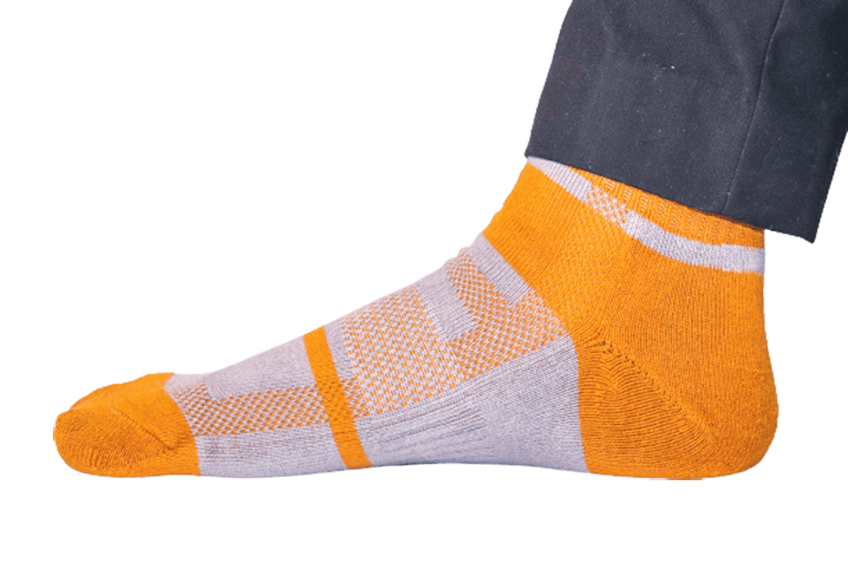 Chokore Light Grey And Orange Men's Cotton Socks