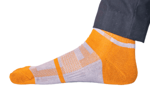 Chokore Chokore Light Grey And Orange Men's Cotton Socks Chokore Light Grey And Orange Men's Cotton Socks 