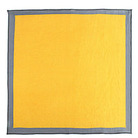 Chokore Chokore Orange and Grey Silk Pocket Square - Squared line