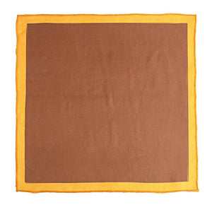 Chokore Chokore Chocolate & Orange Silk Pocket Square - Squared line Chokore Chocolate & Orange Silk Pocket Square - Squared line 
