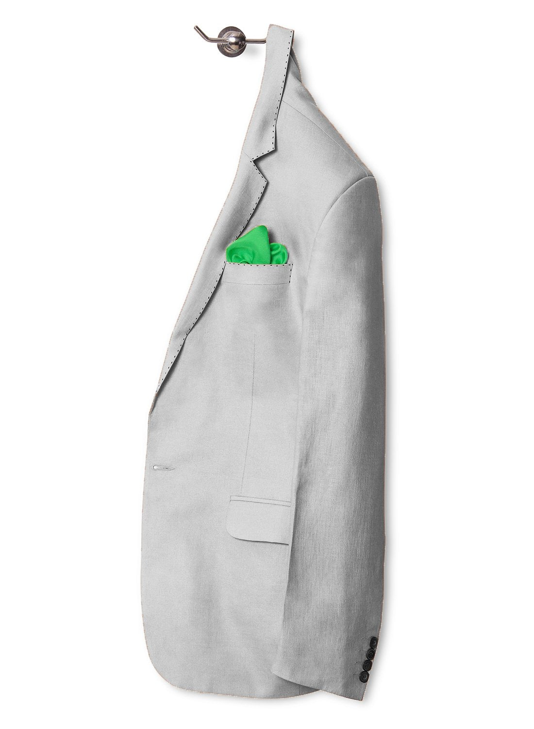 Chokore Vibrant Green Silk Pocket Square, from the Solids Line