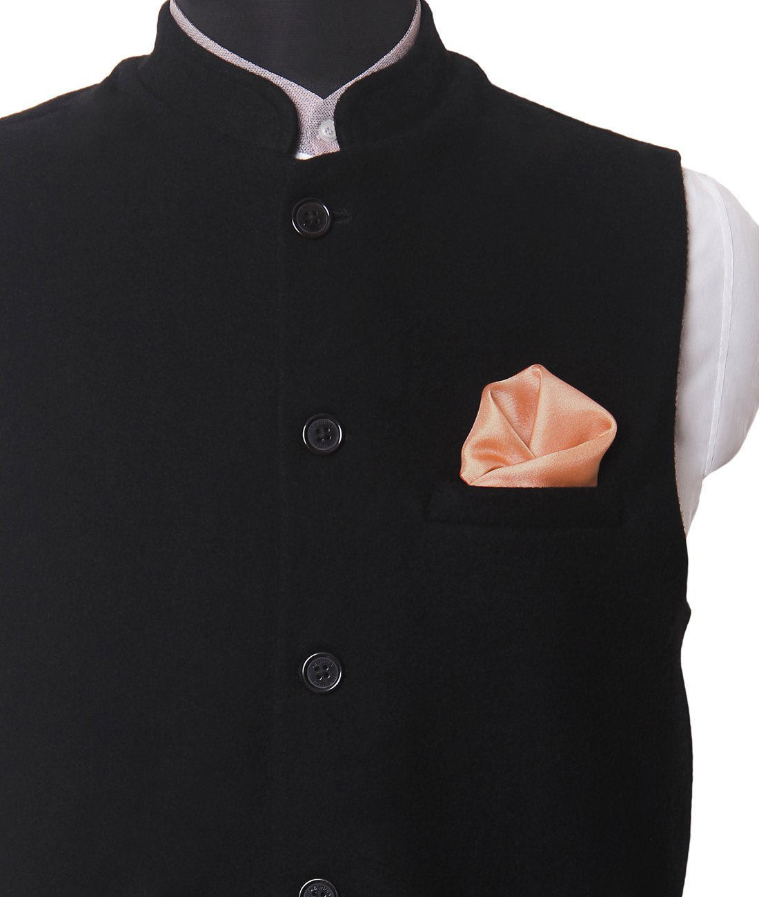 Chokore Peach Pure Silk Pocket Square, from the Solids Line