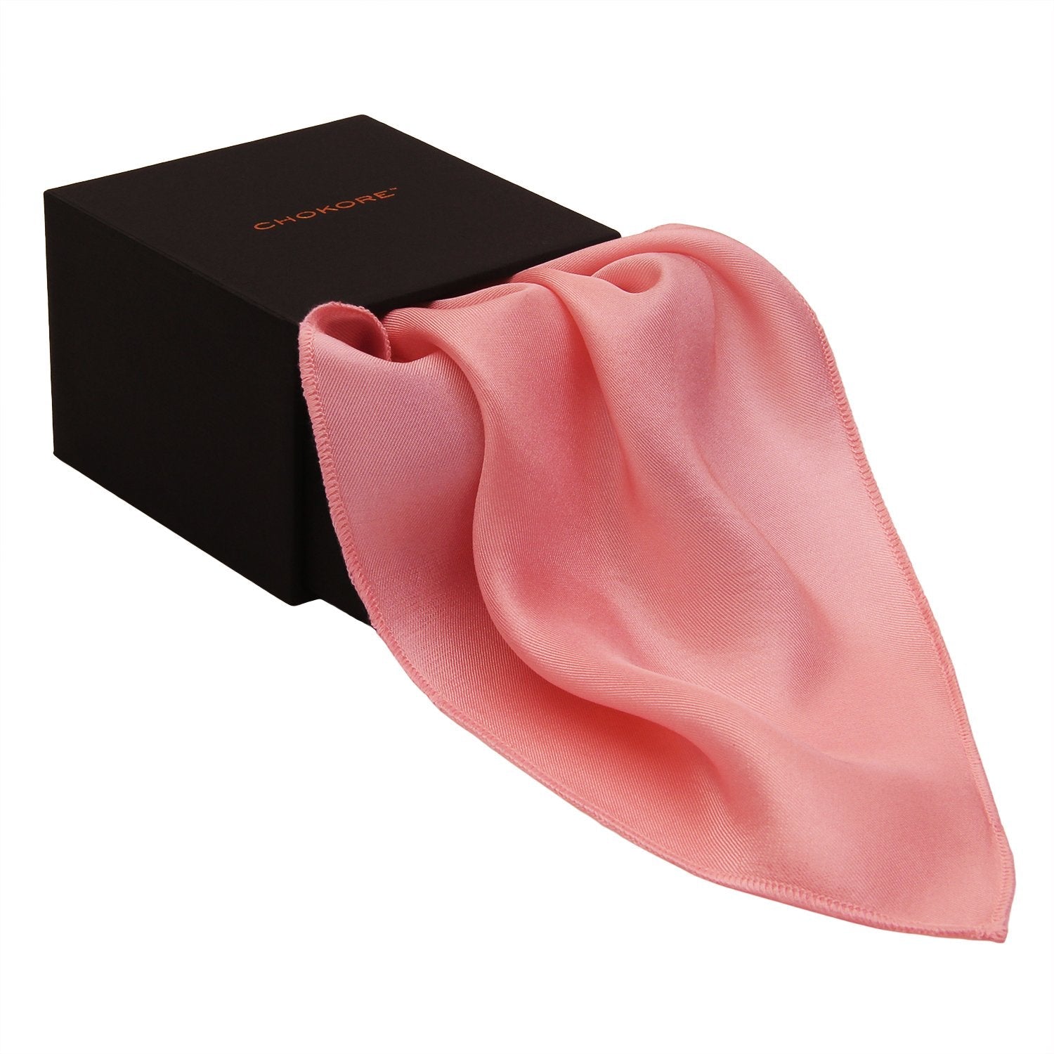 Chokore Flamingo Pink Colour Pure Silk Pocket Square, from the Solids Line