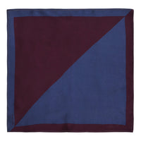 Chokore Chokore 2-in-1 Burgundy & Blue Silk Pocket Square from the Solids Line