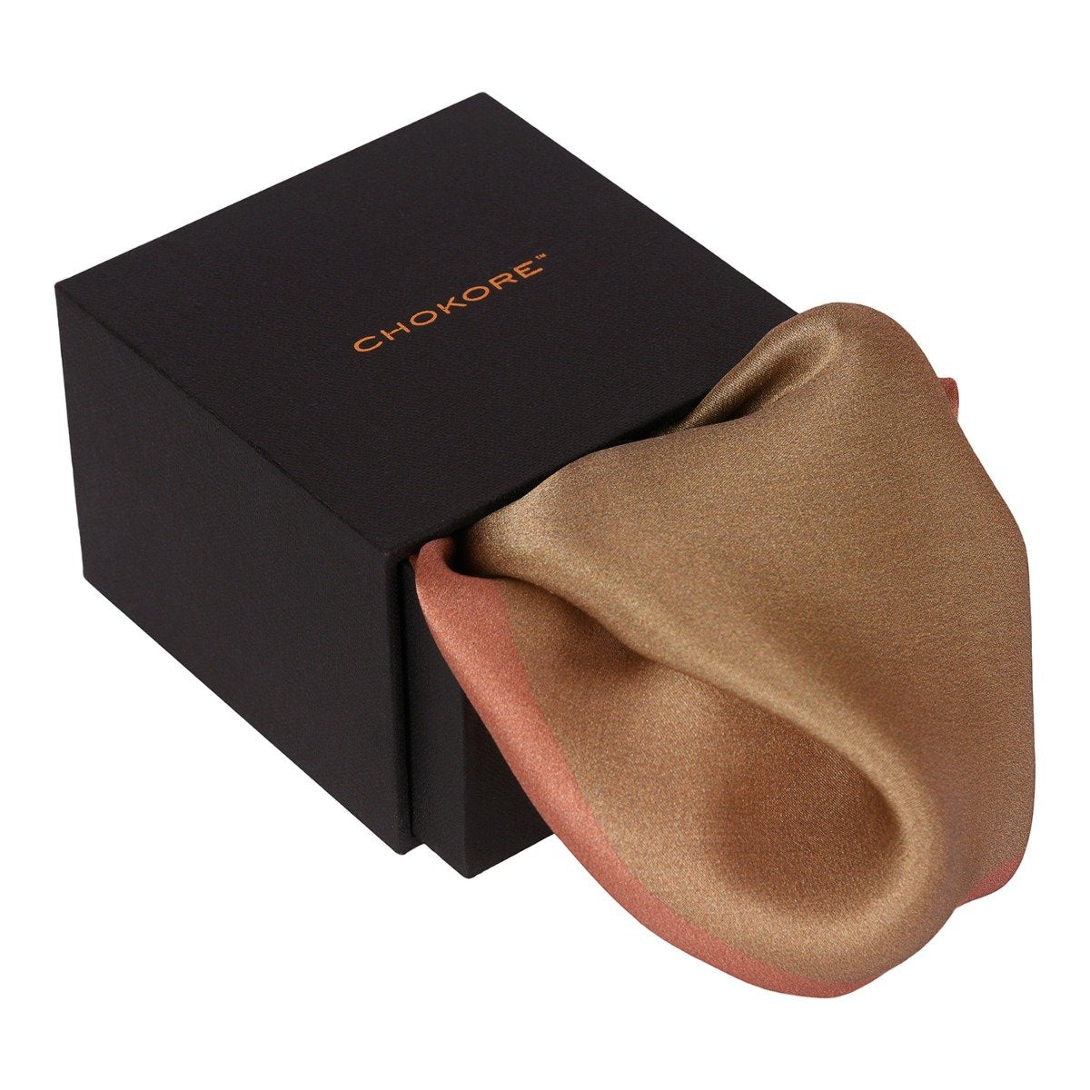 Chokore 2-in-1 Beige & Marsela Silk Pocket Square from the Solids Line