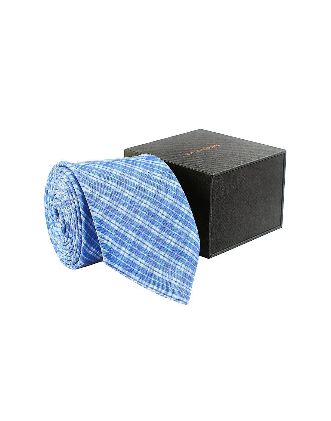 Chokore Blue & White Silk Tie - Plaids line