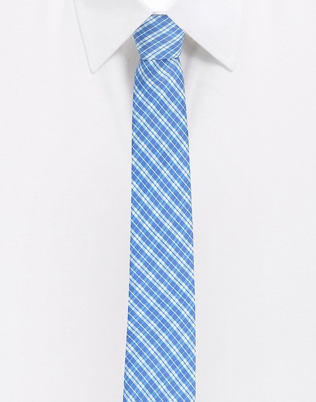 Chokore Blue & White Silk Tie - Plaids line