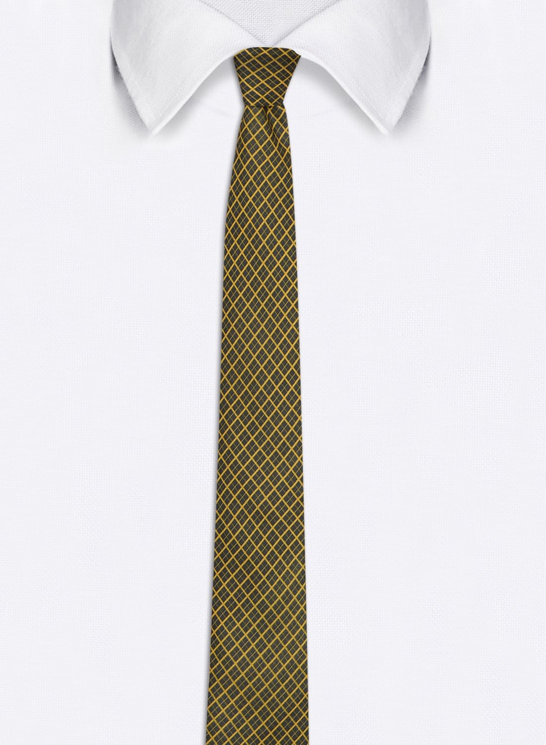 Chokore Yellow and Black Silk Tie - Plaids line
