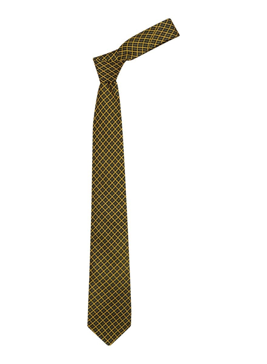 Chokore Yellow and Black Silk Tie - Plaids line
