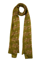 Chokore Printed Mehandi Green Silk Stole for Women