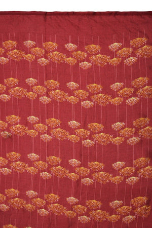 Chokore  Printed Red & Orange Silk Stole for Women 