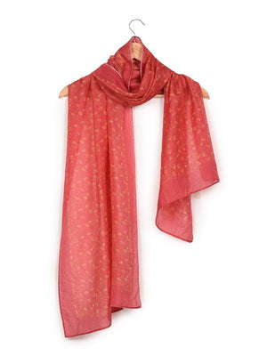 Chokore Printed Red & Orange Silk Stole for Women Printed Red & Orange Silk Stole for Women 