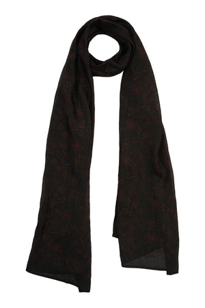 Chokore  Printed Black & Red Silk Stole for Women 