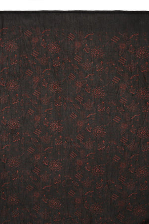 Chokore  Printed Black & Red Silk Stole for Women 