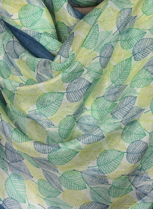 Chokore Printed Off White, Green and Blue Silk Stole for Women Printed Off White, Green and Blue Silk Stole for Women 